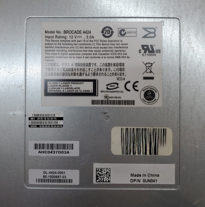 Dell Brocade 4424 8-Port 4GB Blade Switch - DP/N: 0UN041 *READ*