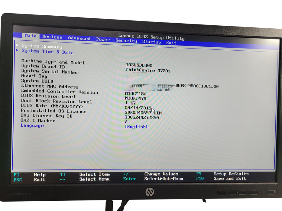 Lenovo ThinkCentre M720s i5-8400 @2.80GHz 8GB RAM 256GB M.2 Q