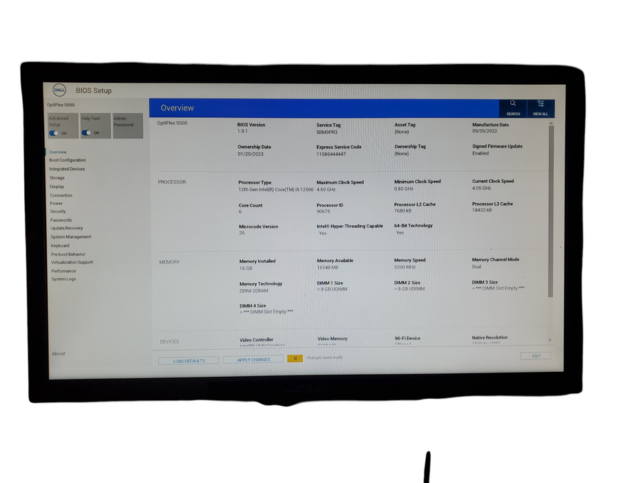 Dell OptiPlex 5000 SFF, Core i5-12500 4.60GHz 16GB RAM, 250GB NVMe