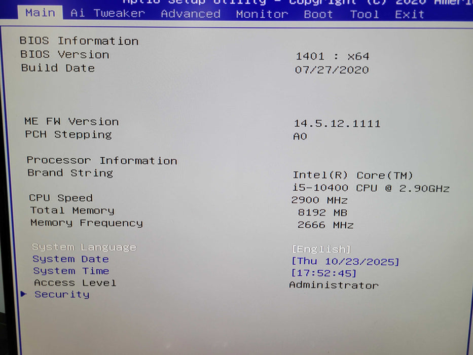 Intel Core i5-10400 ASUS Pro H410M-C 8GB DDR4 + I/O Plate %