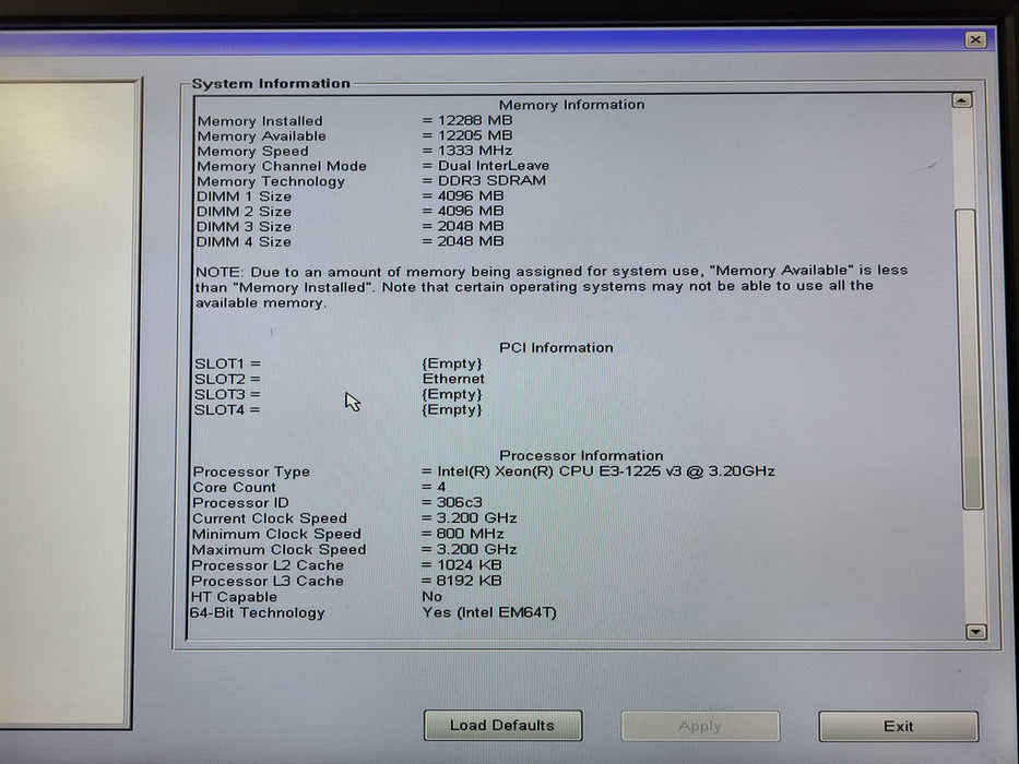 Dell PowerEdge T20 Server Xeon E3-1225v3 3.2GHz 12GB RAM No HDD $