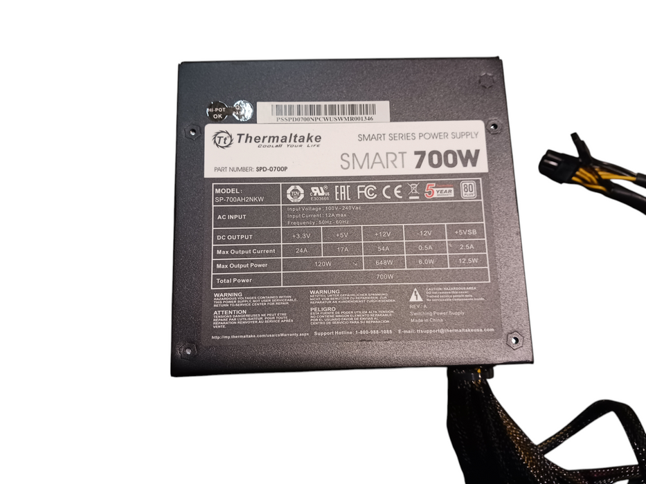 Thermaltake Smart 80PLUS White Power Supply Unit - 700W