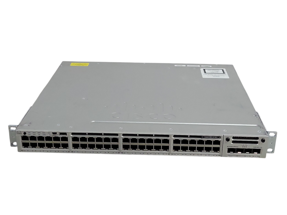 Cisco WS-C3850-48F-L 48 Port PoE+ Gigabit Switch w/ C3850-NM-2-10G, 1x PSU _