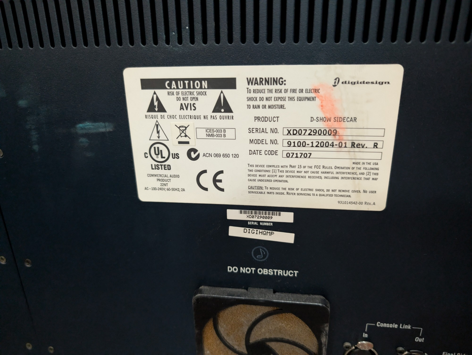 Digidesign D Show Main with Sidecar Mixing console  -