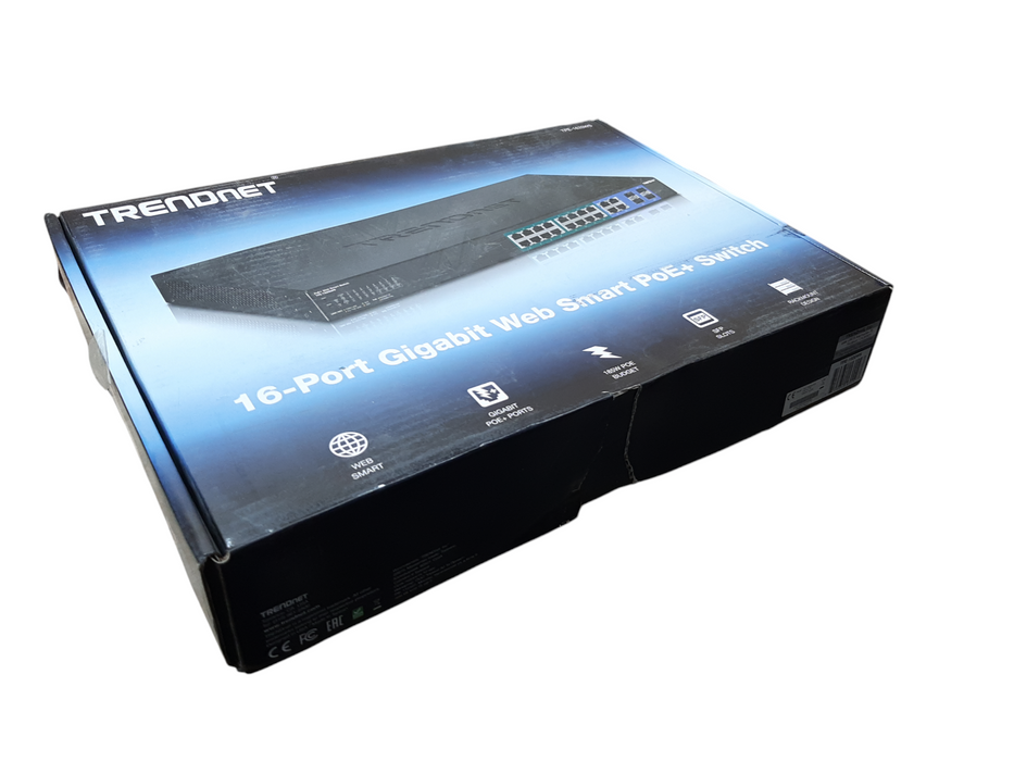 TRENDnet 16-Port Gigabit Web Smart PoE+ Switch, TPE-1620WS, 185W POE