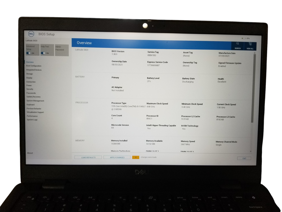 Dell Latitude 3420 i5-1145G7 @2.60GHz | 16GB DDR4 | 256GB NVMe W/Adapter  Lap200