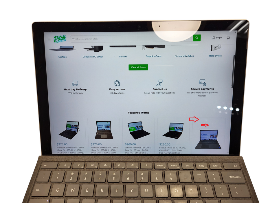 Microsoft Surface Pro 7+ 1961, i5-1135G7 2.40GHz, 16GB DDR4, 256GB NVMe $ Lap200