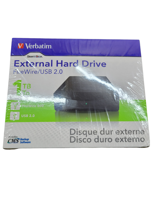 Verbatim 1TB External Hard Drive FireWire 400 USB 2.0  Q