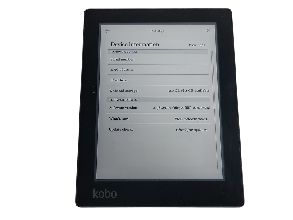 Kobo Aura - 4GB - Black [N514] (