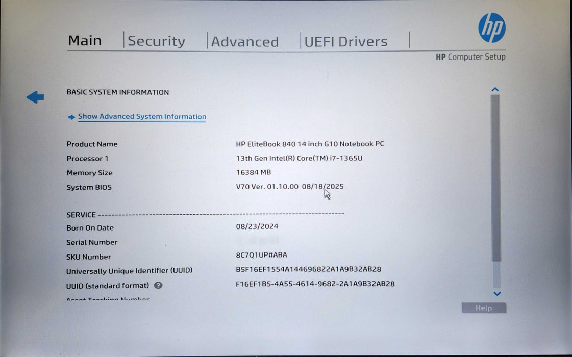 HP EliteBook 840 G10 Notebook PC, i7-1365U, 16GB RAM, 256GB NVMe, No AC  Lap200