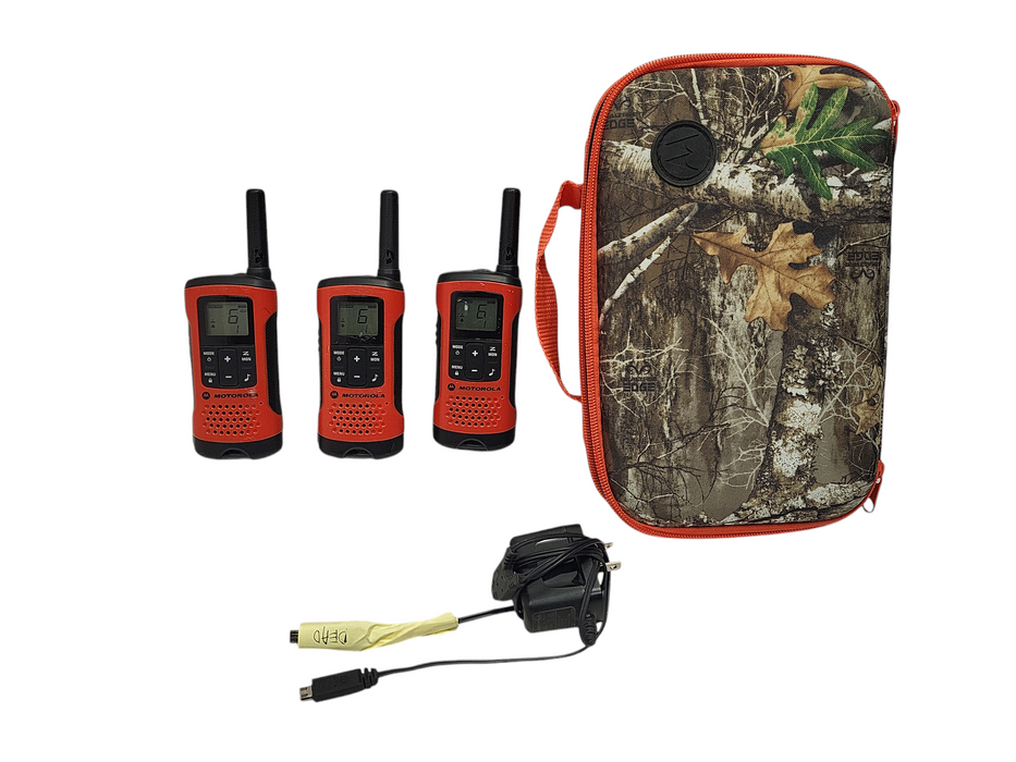 MOTOROLA T265 Rechargeable Emergency Preparedness 2-Way Radio Orange (3 Pack) $