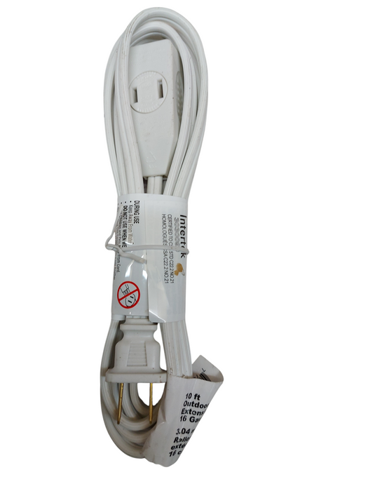 Lot 7x Indoor/Outdoor White Extension Cords – Mixed Types Read Description