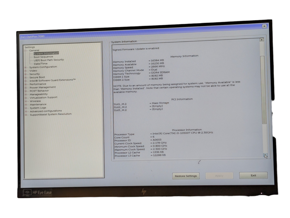 DELL OptiPlex 7090 micro Intel Core i5-10500T 16GB RAM 256GB NVMe SSD  -