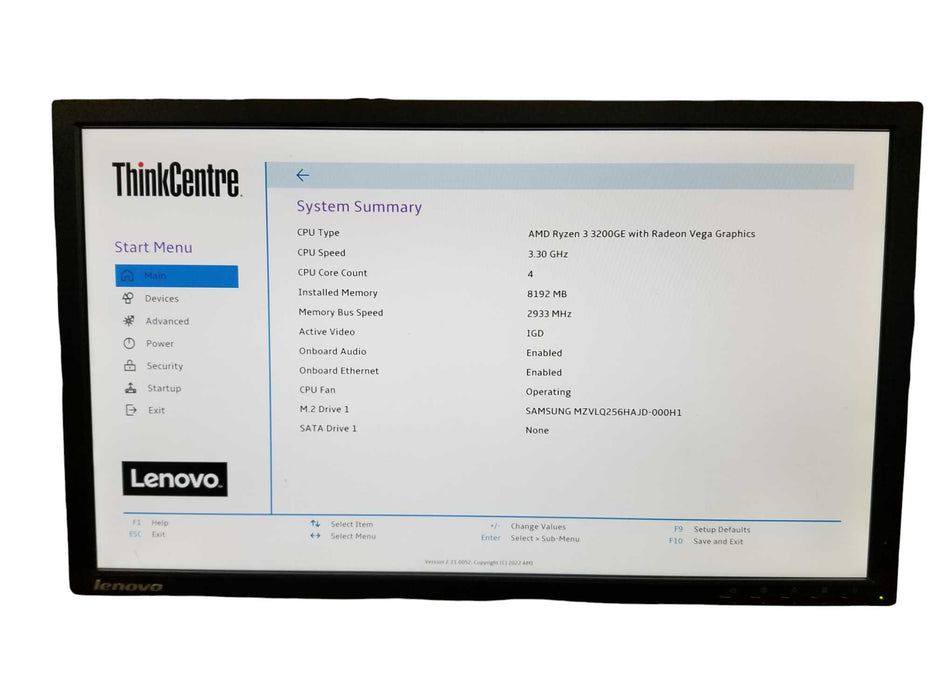 Lenovo ThinkCentre M75q Gen 2, Ryzen 3 3200GE, 8GB DDR4, 256GB NVMe