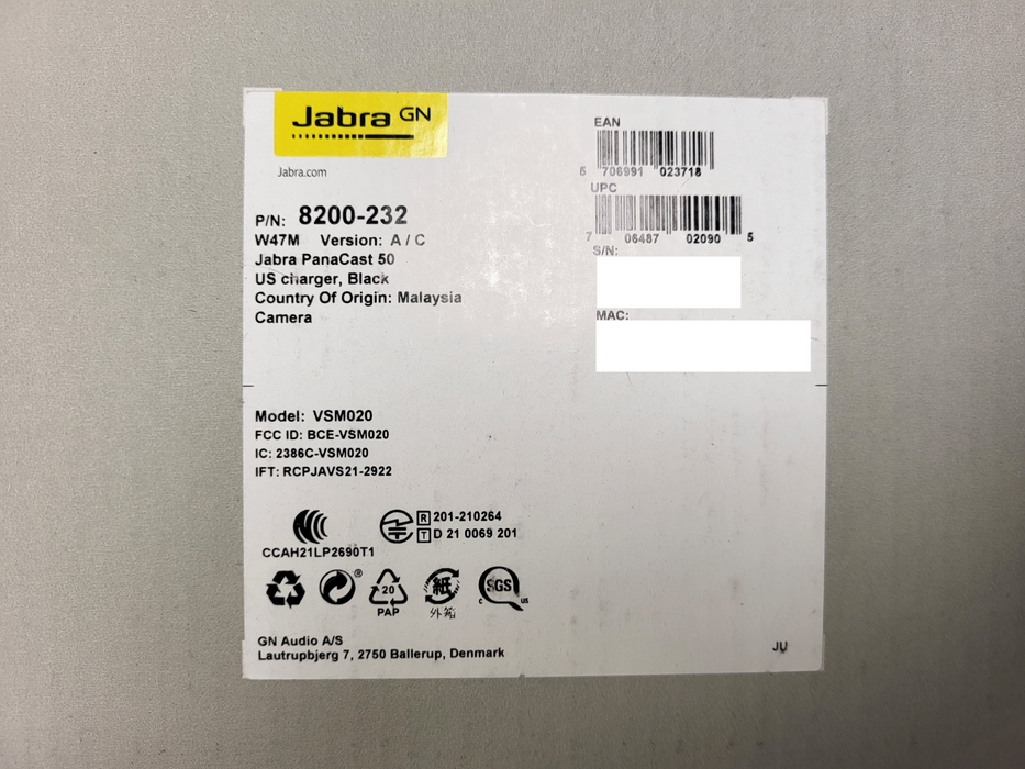 Jabra PanaCast 50 - video conferencing device VSM020 8200-232 Q$
