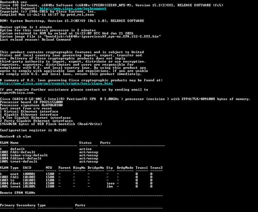C1-C6824-X-LE-40G, Cisco Catalyst 6824-X Switch, 24x10GE/2x40GE $