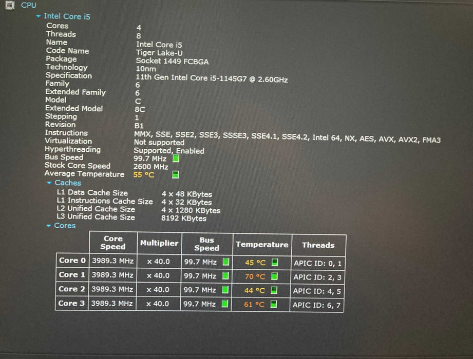 Dell Latitude 5420 Core i5-1145G7@2.6GHz vPRO 16GB RAM 256GB SSD Q Lap200