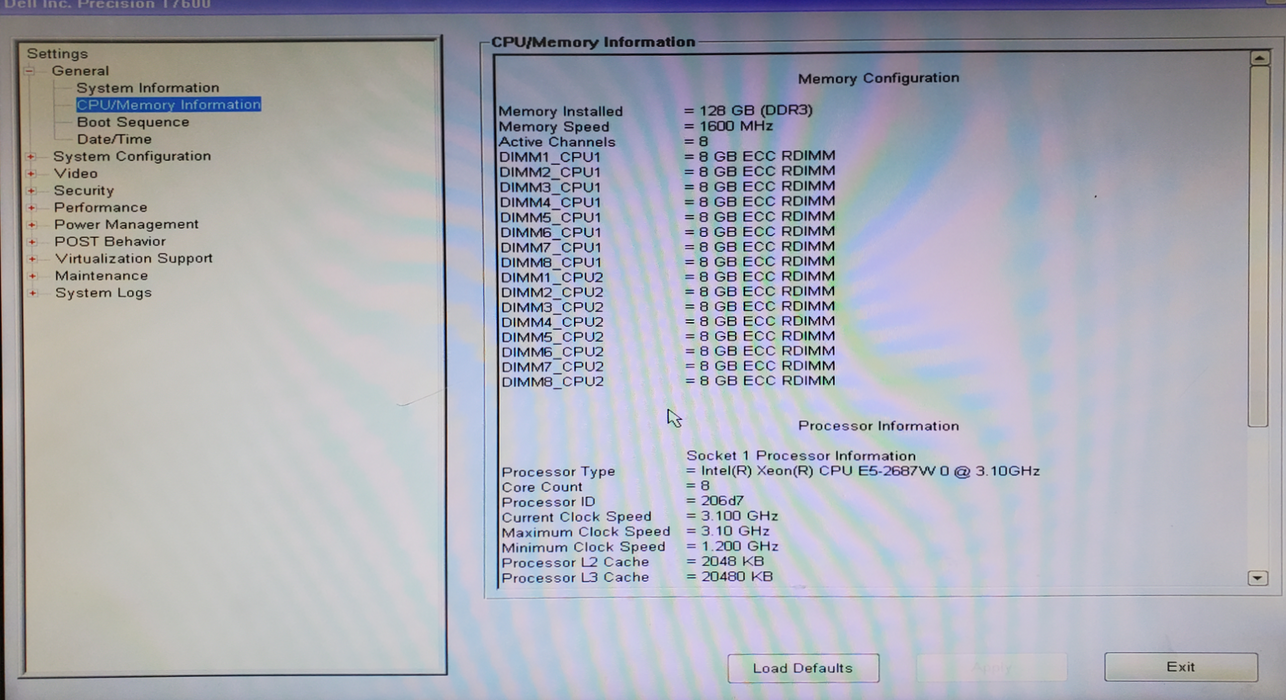 Dell Precision T7600 - 2x Xeon E5-2687W 0 128GB DDR3 K4000 - No HDD