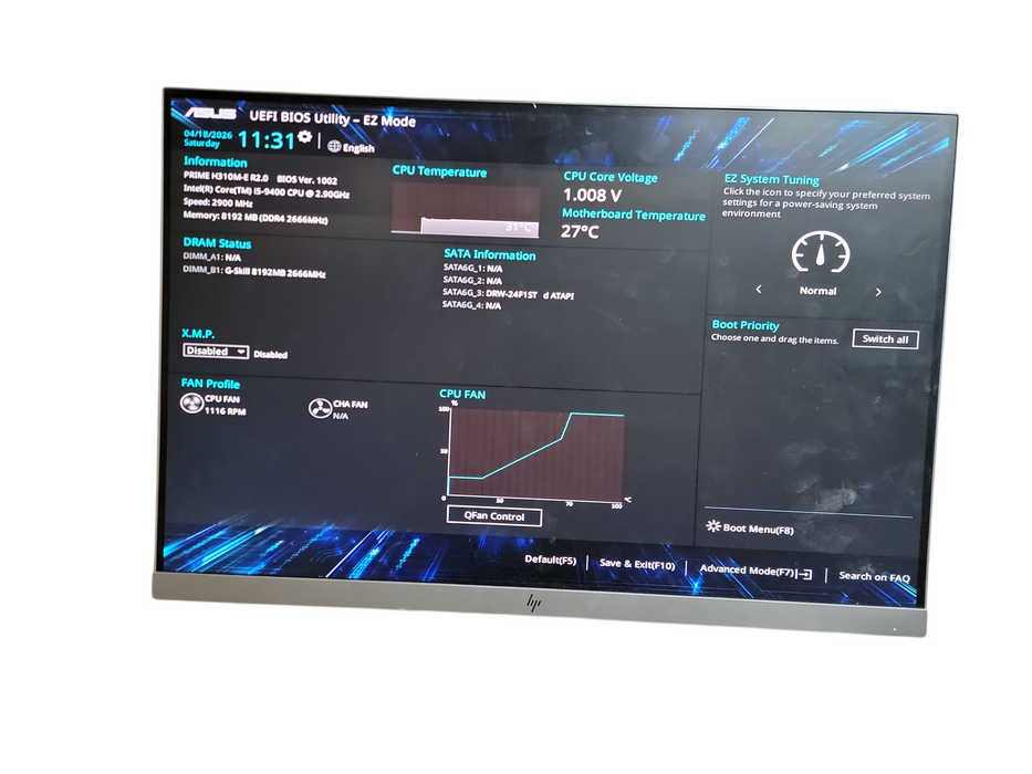 ASUS PRIME H310M-E SFF  i5 - 9400 @ 2.90GHz 8GB DDR4 Ram No HDD