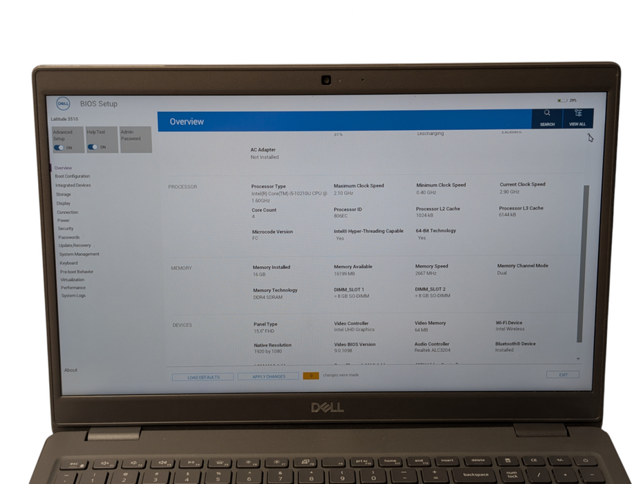 DELL Latitude 3510 Intel Coire i5-10210U 16GB RAM 256GB SSD PLEASE READ Q- BudLap