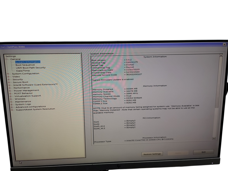 Dell OptiPlex 3080 SFF i5 - 10500 @ 3.10GHz 16GB DDR4 Ram Qθ