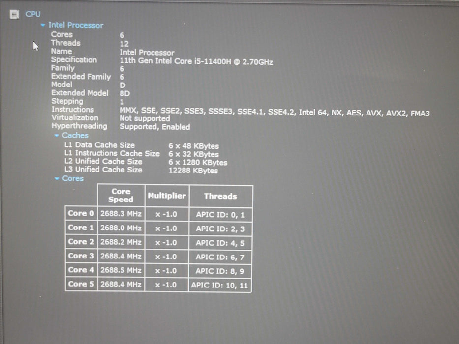 Acer Nitro 5 N20C1 i5-11400H 16GB DDR4 GTX 1650 256GB SSD β Lap200