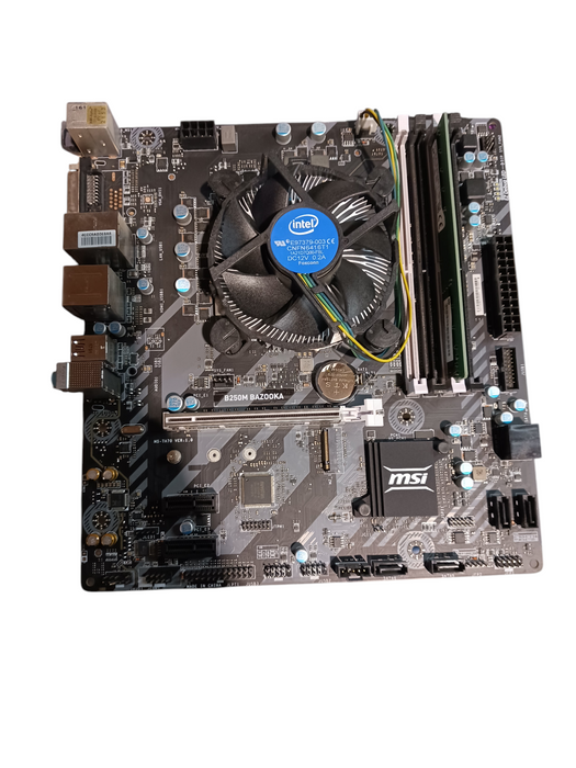MSI B250M Bazooka Motherboard Intel i5-7400 CPU 8GB DDR4 No I/O Shield