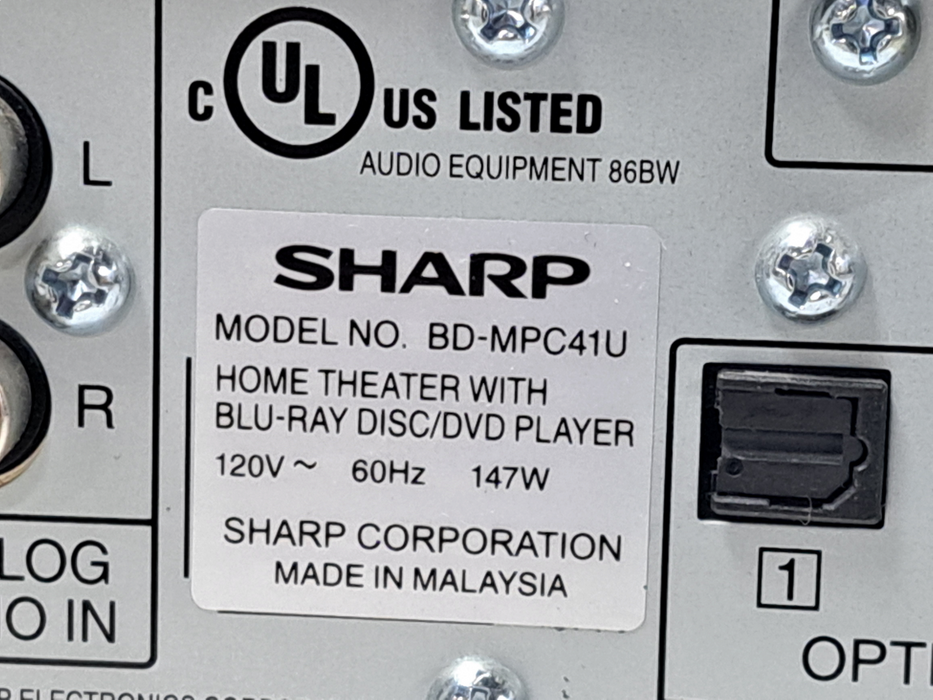 Sharp BD-MPC41U Blu-ray Disc Player