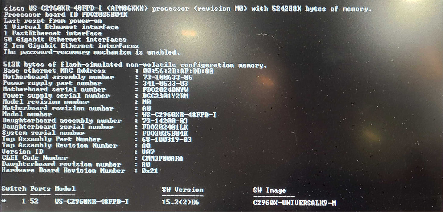 Cisco WS-C2960XR-48FPD-I 48-Port Gb PoE | 2-Port SFP+ Switch