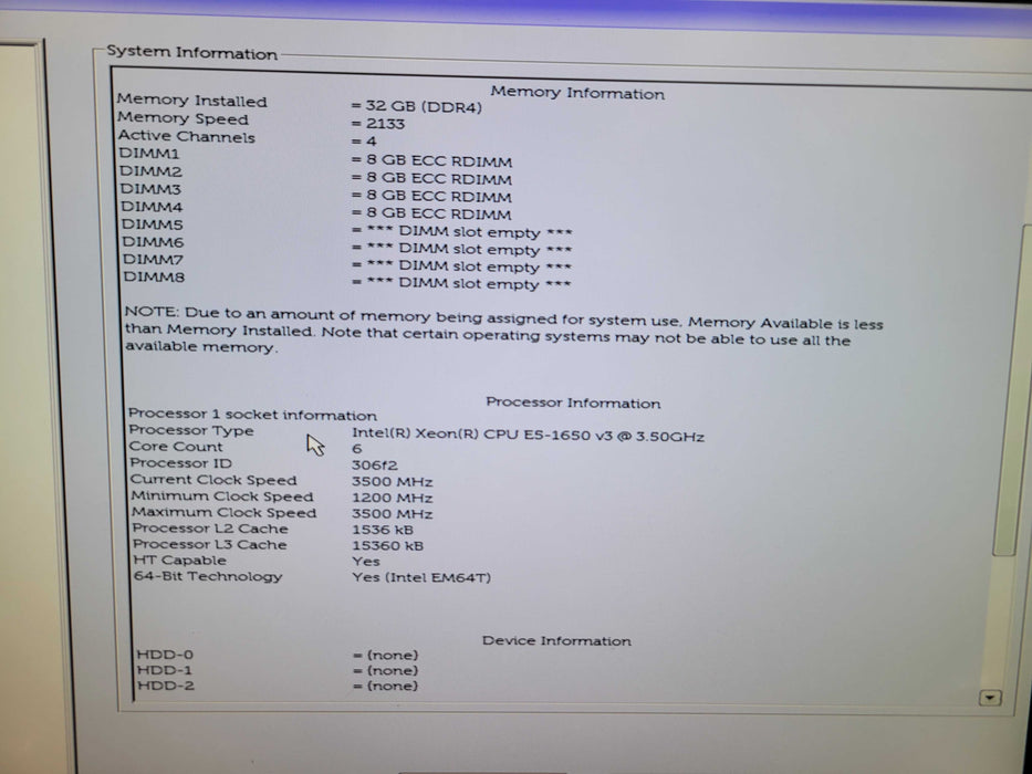 Dell Precision T5810 - Xeon E5-1650 v3 32GB DDR4 NO HDD NO GPU 685W PSU  %