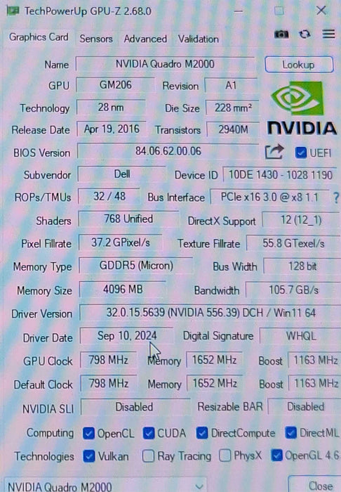 NVIDIA Quadro M2000 4GB GDDR5 Graphics Card 4x Display Port  _