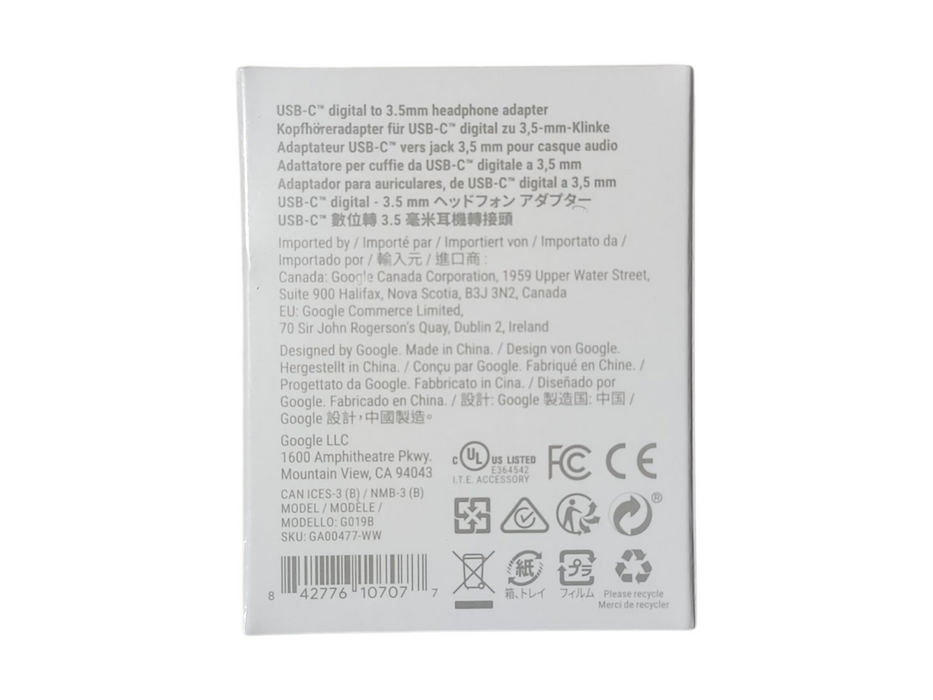 *NEW SEALED* Google USB-C to 3.5 mm Adapter White, GA00477-WW Q