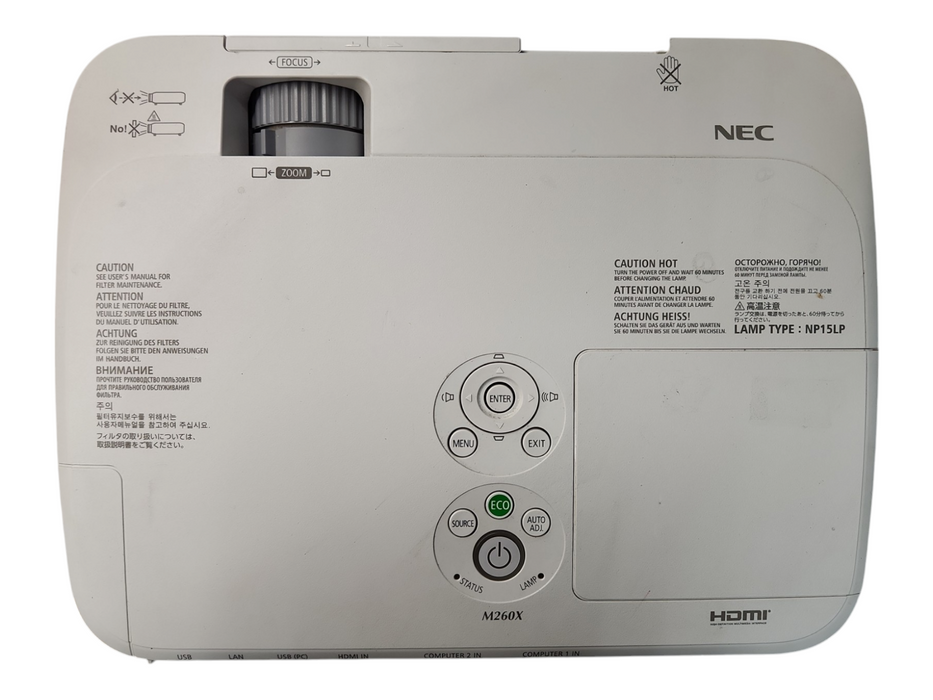 NEC NP-M260X LCD Projectpr XGA 2000:1 2600 Lumens, Lamp Hours: 1813Hrs