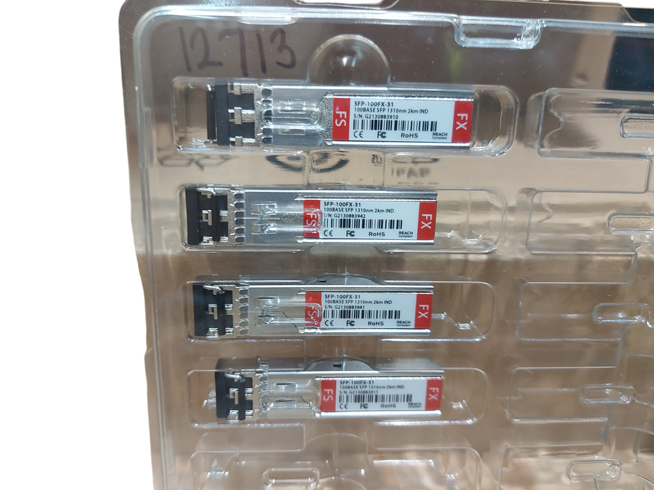 Lot 4x SFP-100FX-31 DOM Duplex LC MMF Optical Transceiver Module