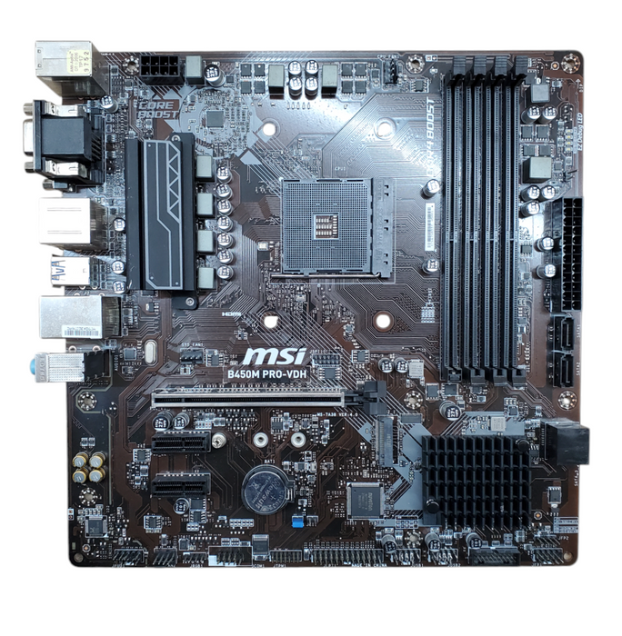 MSI B450M PRO-VDH Motherboard AM4 No I/O Shield - No CPU / No RAM *READ*