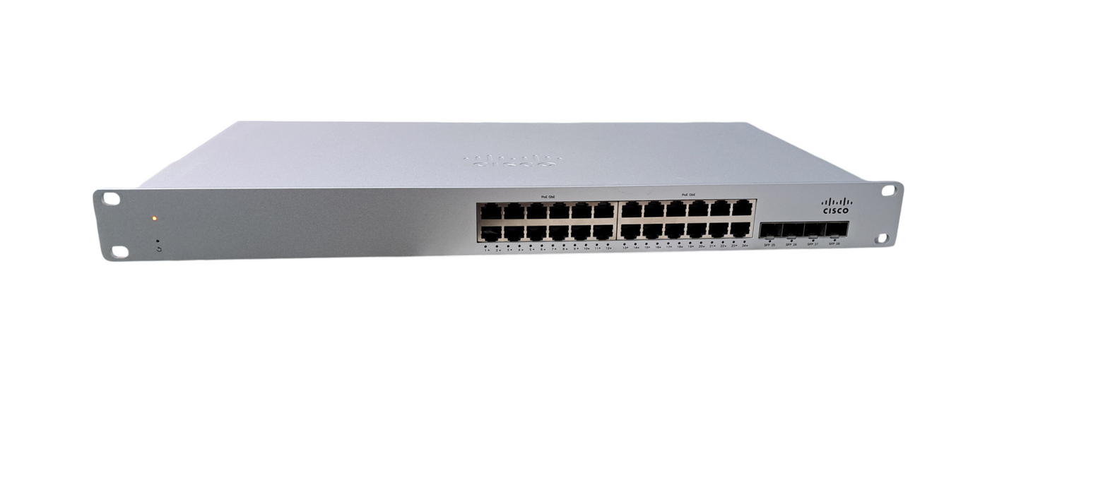 Cisco Meraki MS210-24P-HW 24x 1GE POE+ 4x 1G SFP 1U Cloud Switch UNCLAIMED Q