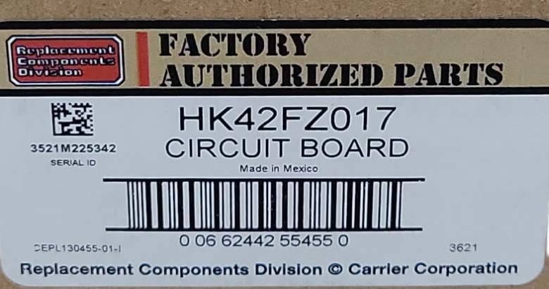 Open-Box Carrier Bryant Payne HK42FZ017 Furnace Control Circuit Board only _