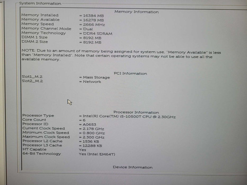 Dell OptiPlex 3080 Micro i5 - 10500T @ 2.30GHz 16GB DDR4 Ram 256GB NVMe  !