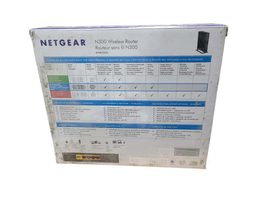 NETGEAR N300 Wireless Router WNR2000-200PAS 300Mbps SEALED