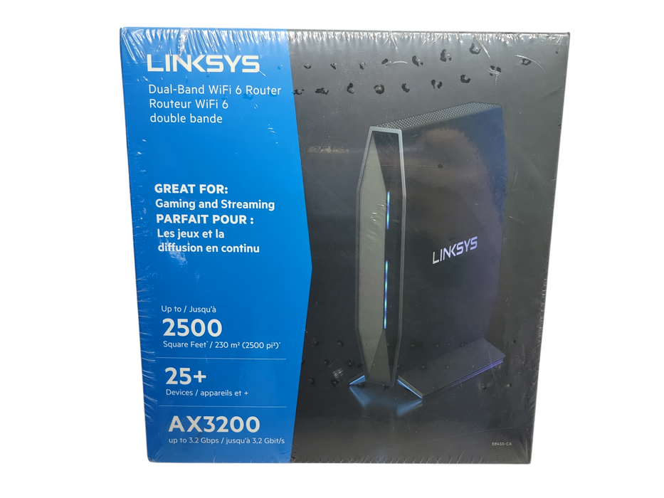 NEW Linksys AX3200 Dual-Band Wi-Fi 6 Router (E8450-2C) %