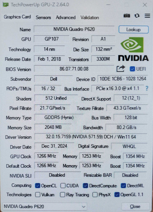 NVIDIA Quadro P600 2GB GDDR5 Graphics Gard | 4xMiniDP