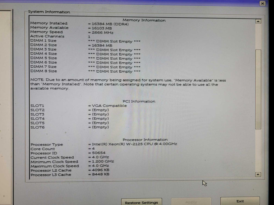 DelL Precision 5820 Tower | Xeon W-2125 @4.00GHz, 16GB DDR4, No HDD