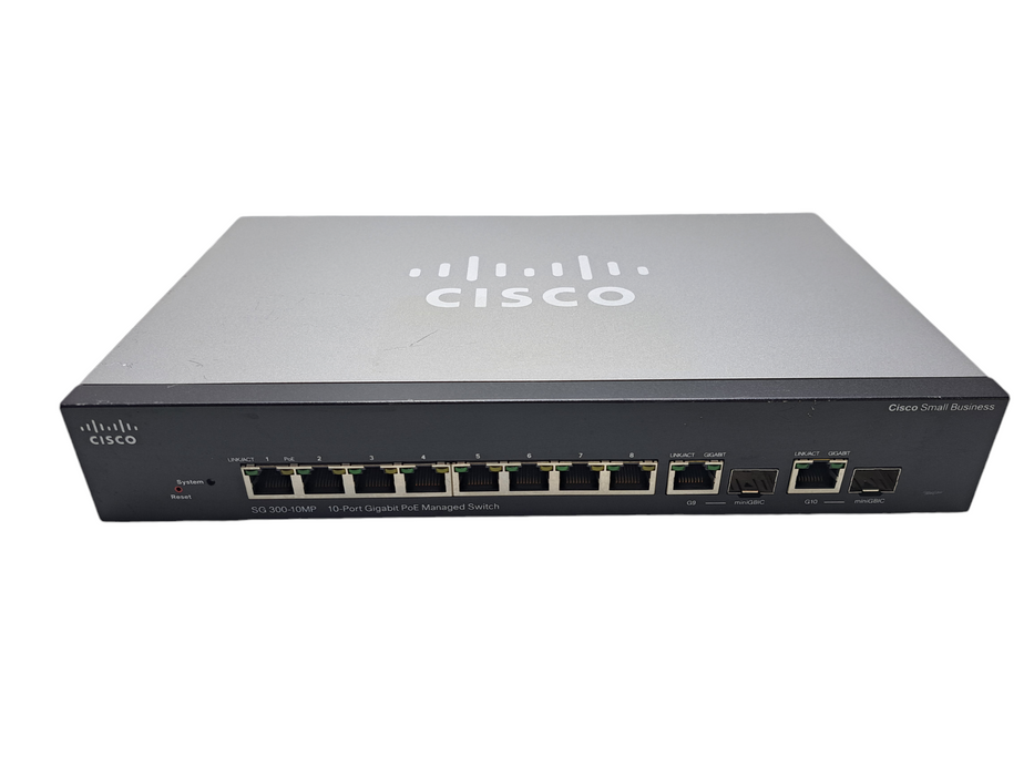 Cisco SG300-10MP | 10-Port Gigabit PoE+ Managed Switch