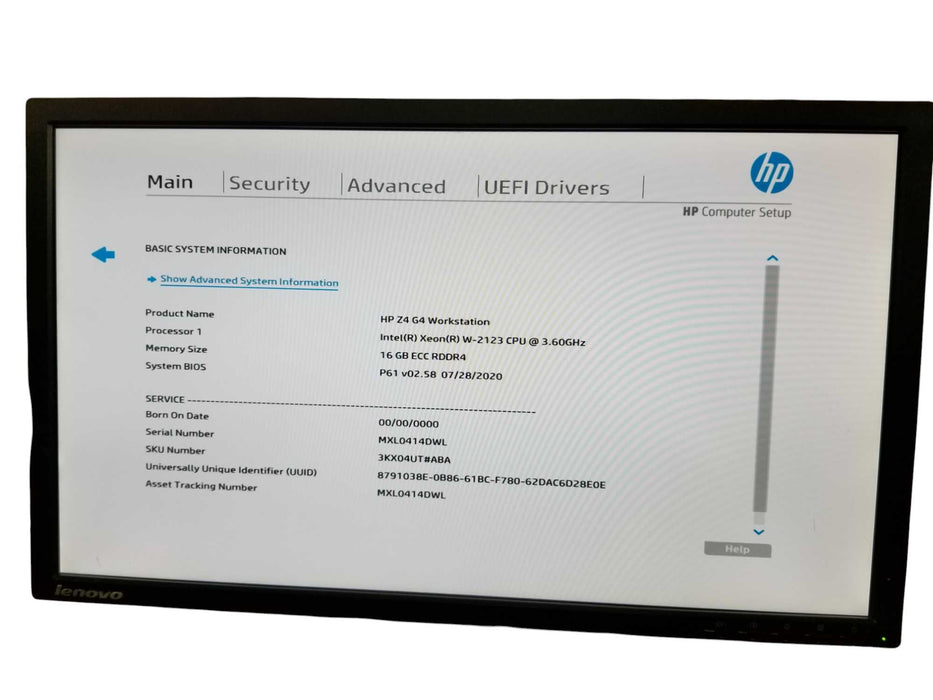 HP Z4 G4 Workstation Xeon W-2123 @3.60GHz 16GB DDR4, GTX 1660 6GB, No HDD