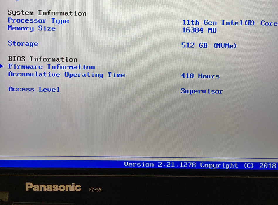 Panasonic ToughBook FZ-55 TOUCH i5-1145G7 vPRO 16GB RAM 512GB SSD 410 Hrs.