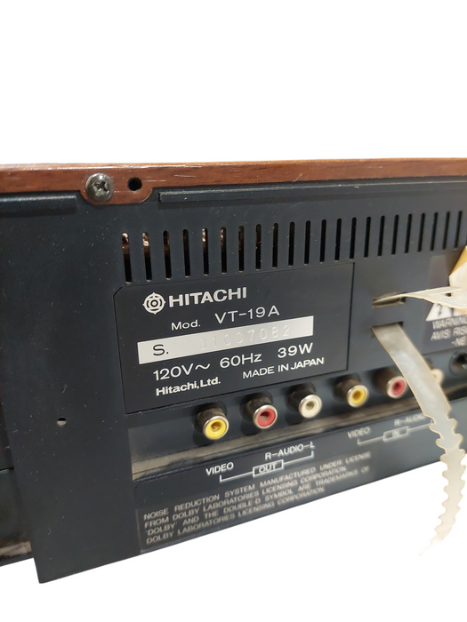 Hitachi Video Deck VCR Model: VT-19A =