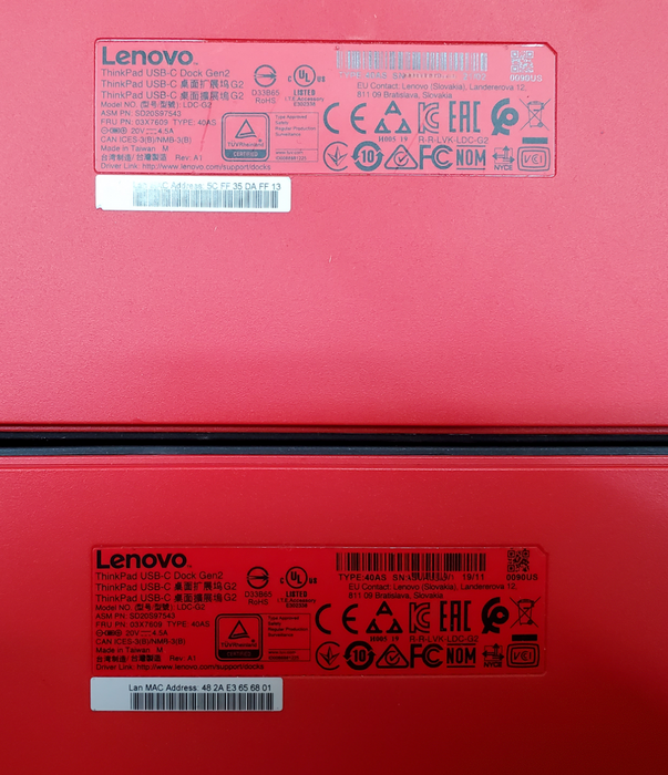 Lot 2x Lenovo ThinkPad USB-C Dock Gen2 40AS | *READ*