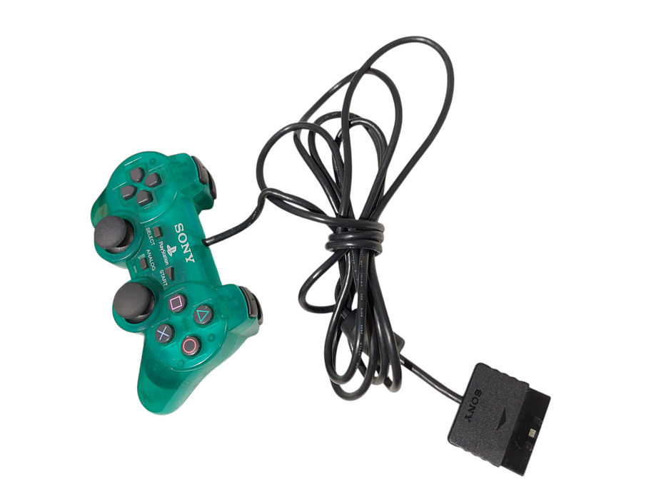 Emerald Green Clear PS2 Analog Controller Dualshock Wired SCPH-10010 =