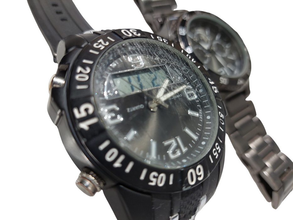 Mens Used Watch Bundle Steve Madden PC21J7, IF184 ( No Batteries,377 )  =