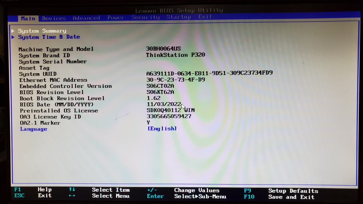 Lenovo ThinkStation P320 Xeon-1240 v6 16GB DDR4 K2000 - No HDD
